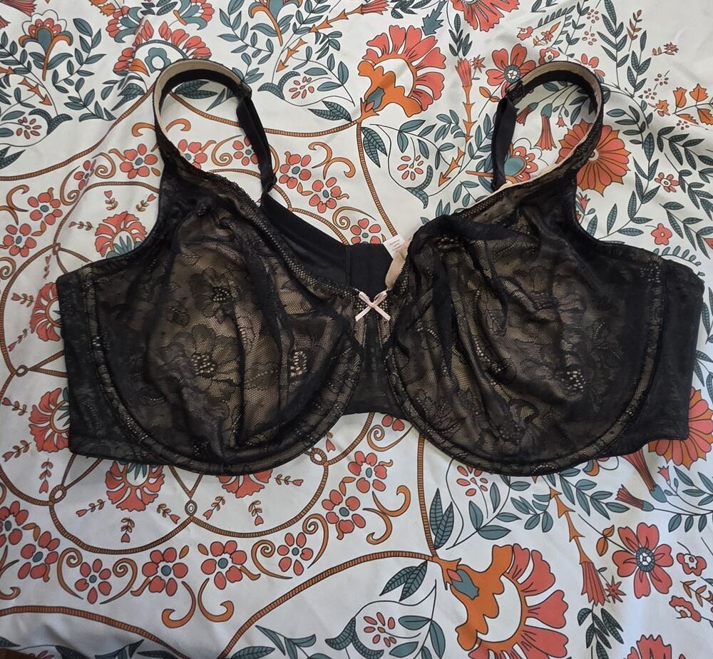 Cacique Bra 46DDD Modern Lace Full Coverage Unlined Underwire Adjustable Strap